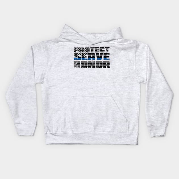 Protect Serve Honor Kids Hoodie by MindsparkCreative